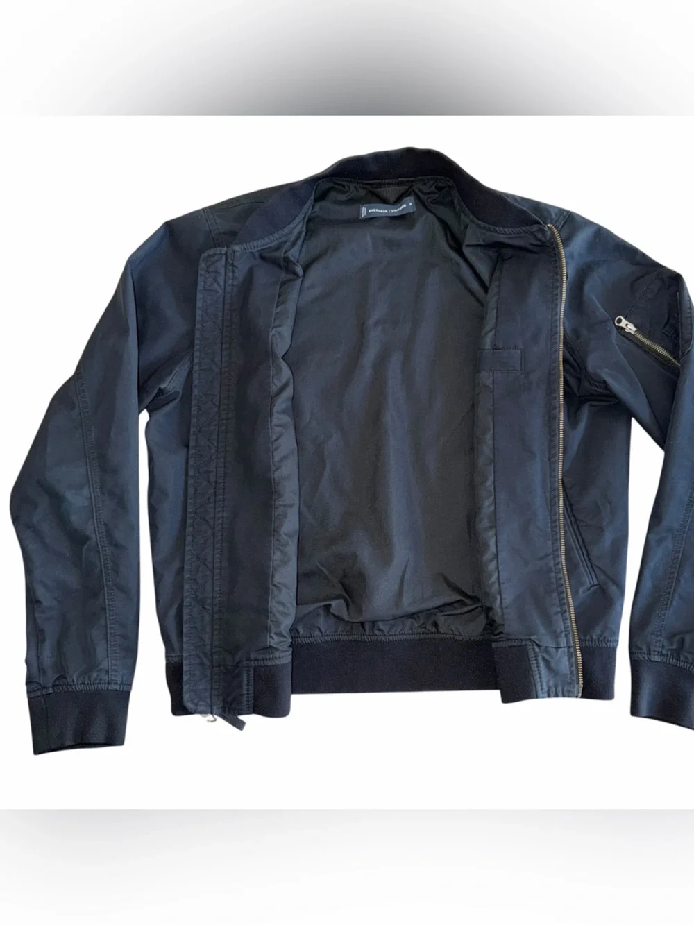 Everlane The Bomber Jacket Navy Blue Full Zip Uniform Collection Mens Medium M